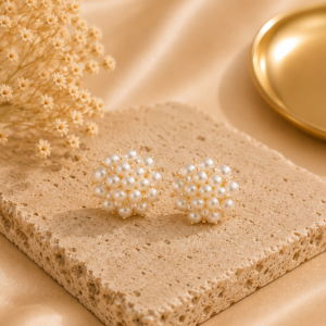 Pearl blossom studs