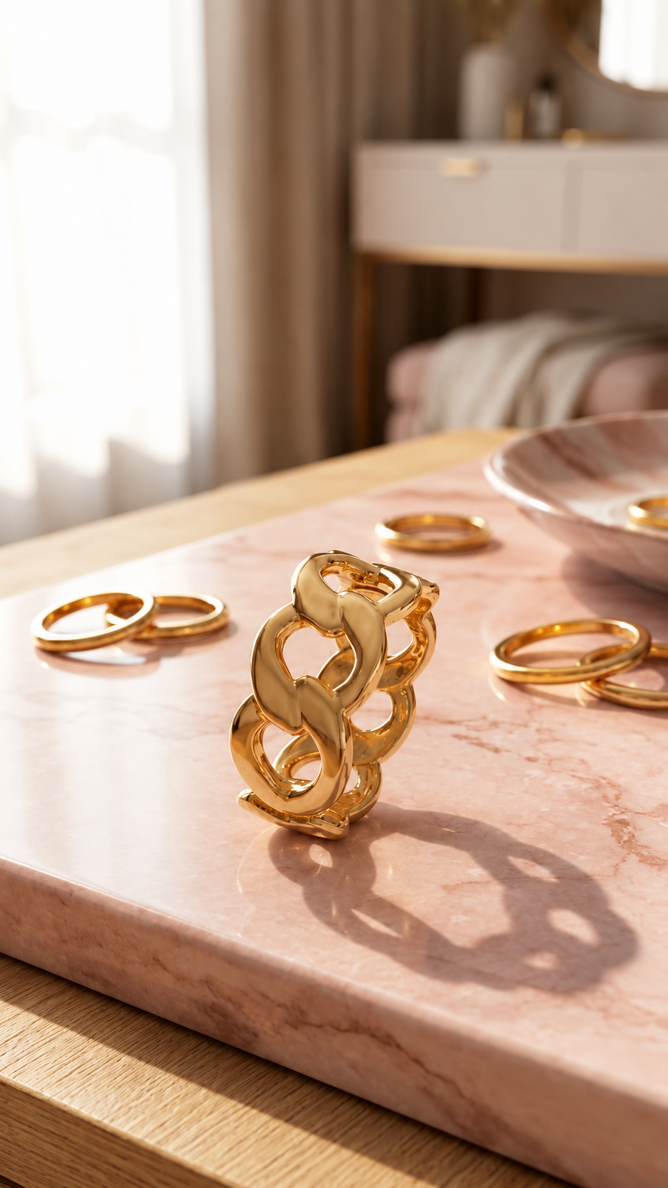 Chunky Chain Link Gold Ring