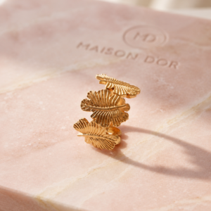 Leaf Shaped Gold Ring