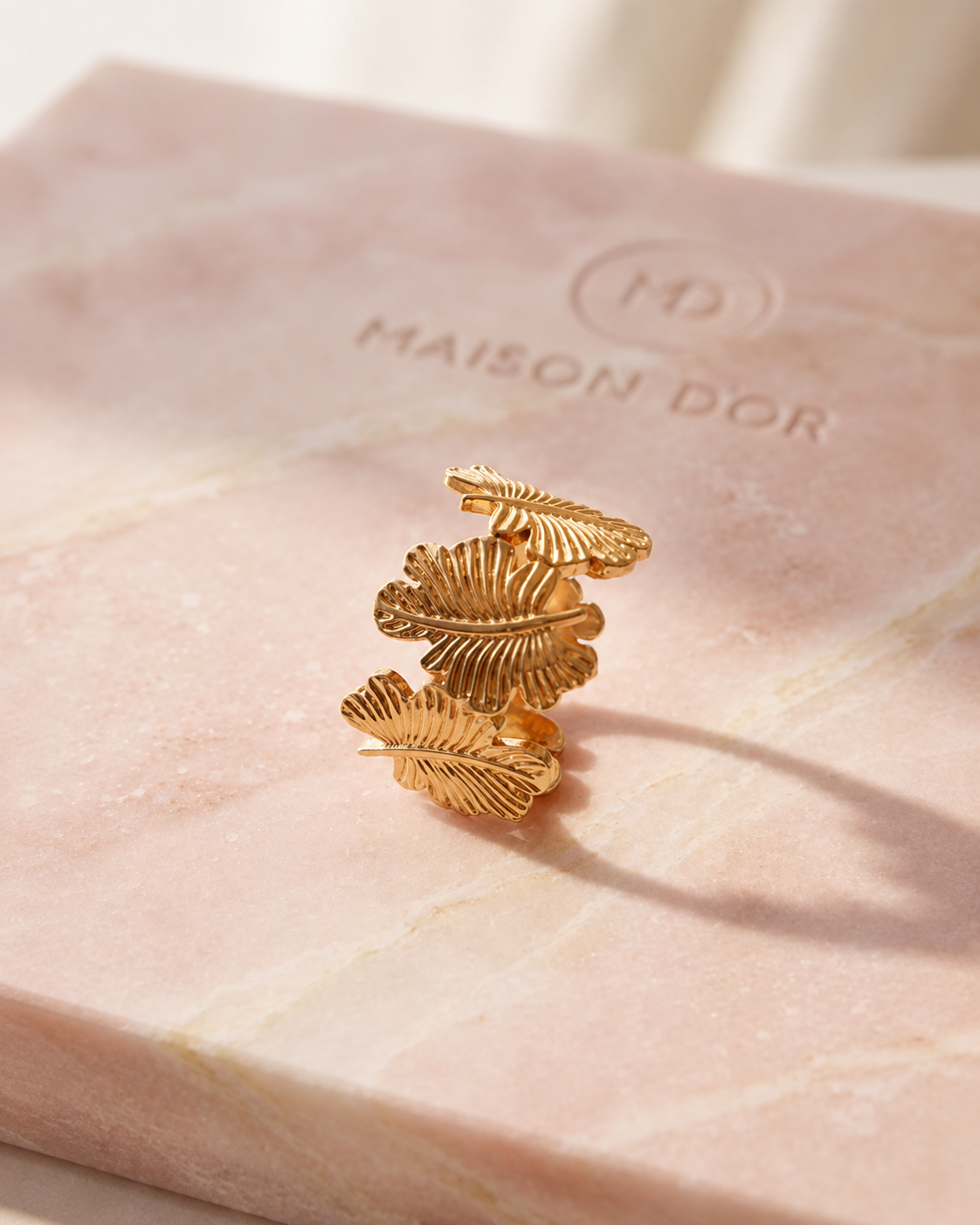 Leaf Shaped Gold Ring
